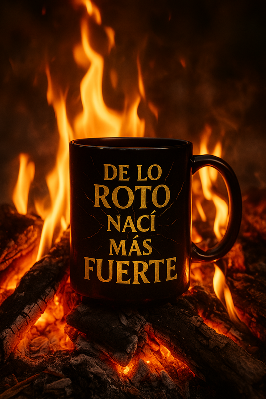 Taza con PODER De Lo Roto Nací Más Fuerte 💪